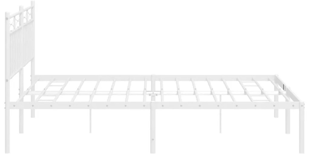 Estrutura de cama com cabeceira 160x200 cm metal branco