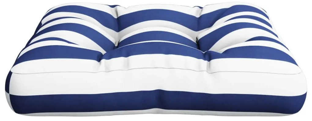 Almofadão para sofá de paletes 60x60x12 cm tecido azul/branco
