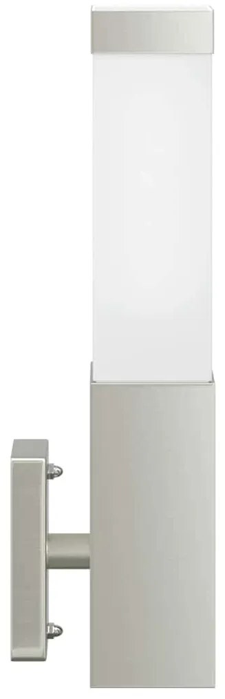 Luminárias de Parede Externas 2 pcs Prateado Aço Inoxidável IP44