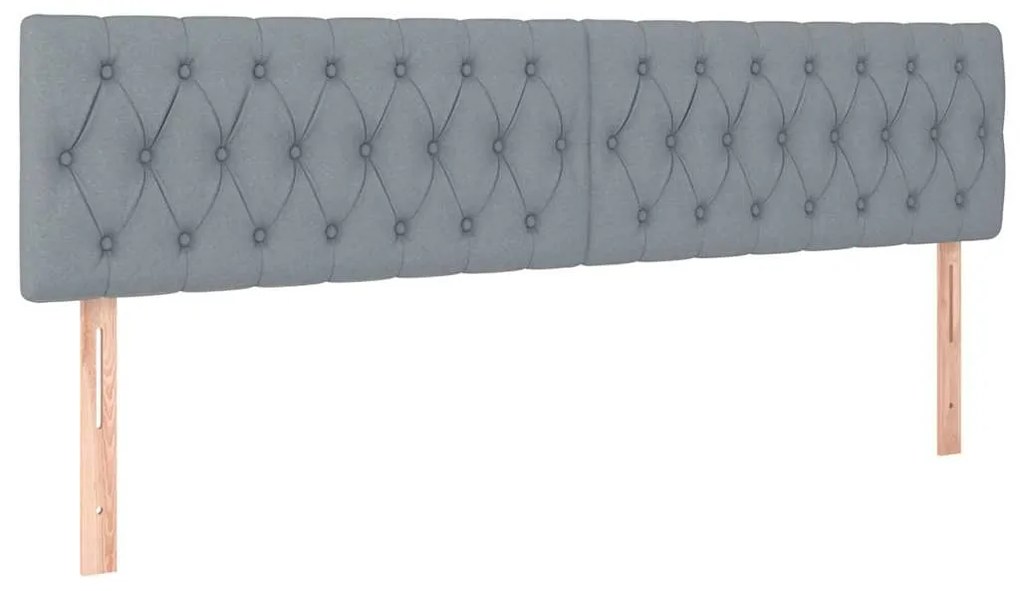 Cama Otomana com colchão &amp; LEDs 180x200cm tecido cinzento claro