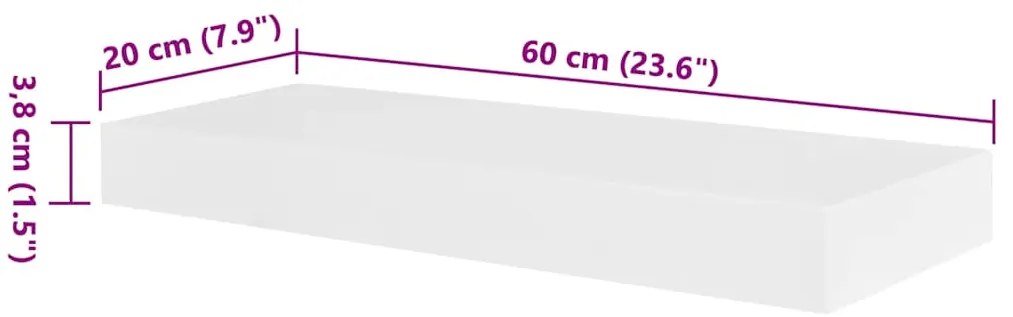 Prateleiras de parede para livros/DVD MDF branco