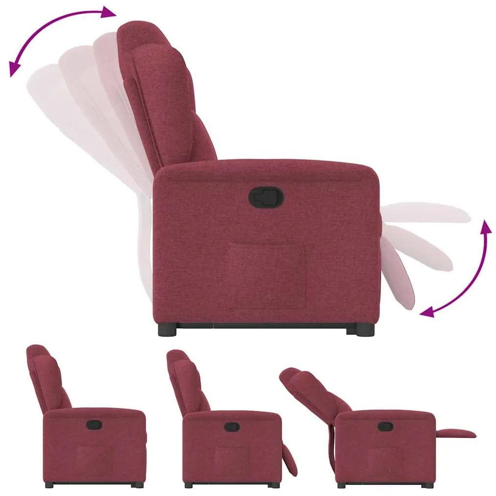 Poltrona reclinável elevatória tecido vermelho tinto