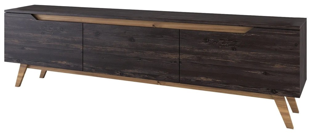 Móvel de TV D1 – Preto e Nogueira – 180 cm x 48,6 cm x 35 cm