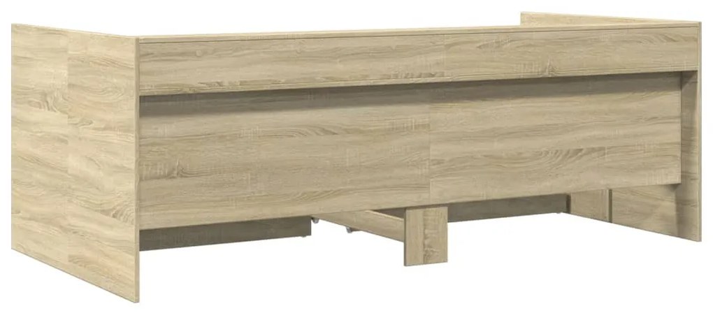 Sofá-cama com gavetas sem colchão 75x190 cm carvalho sonoma