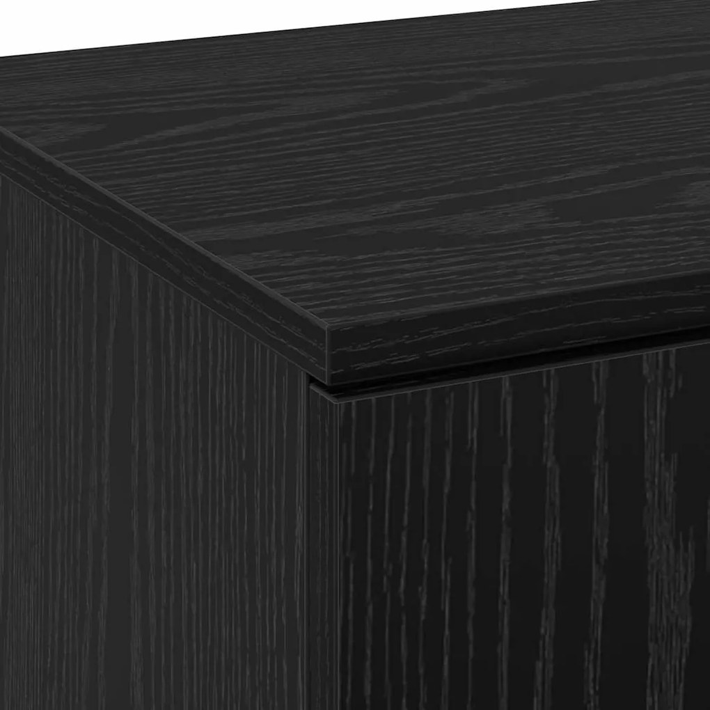 Aparador Carvalho Preto 80x35x180 cm Madeira Engenheirada