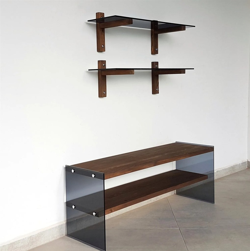 Móvel TV TV102 – Nogueira – 120 x 45 x 35 cm
