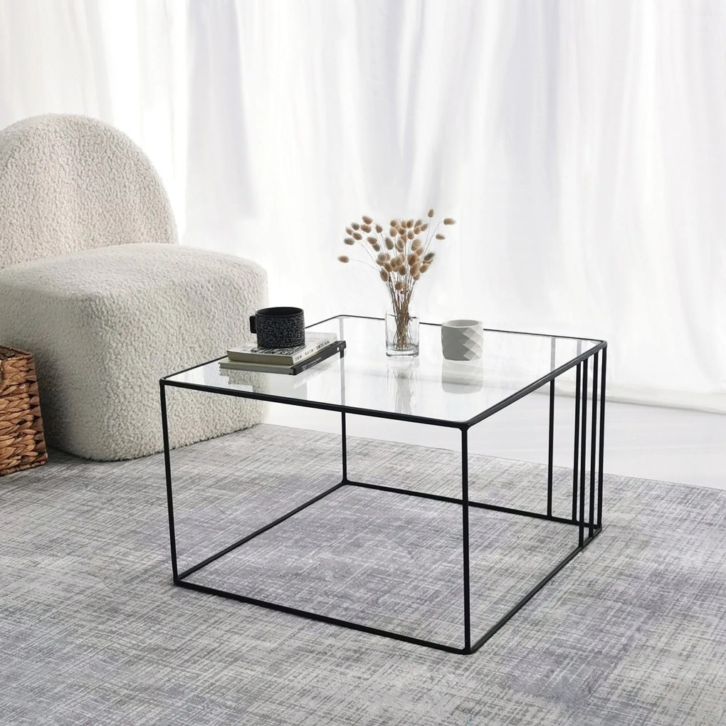 Mesa de Café Outline - Preto - 55cm x 36cm x 55cm