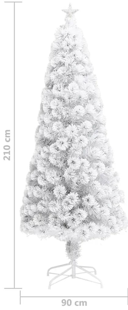 Árvore Natal artificial pré-iluminada 210 cm fibra ótica branco