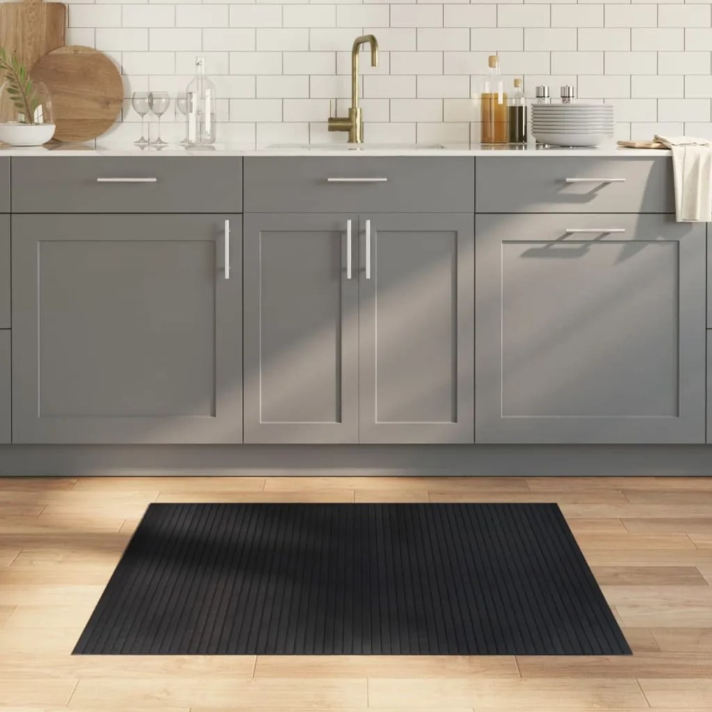 Tapete retangular 80x100 cm bambu preto