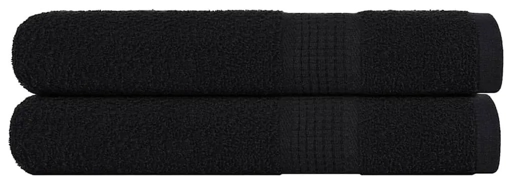 vidaXL Toalhas de sauna 2 pcs 80x200 cm 360 gsm 100% algodão preto