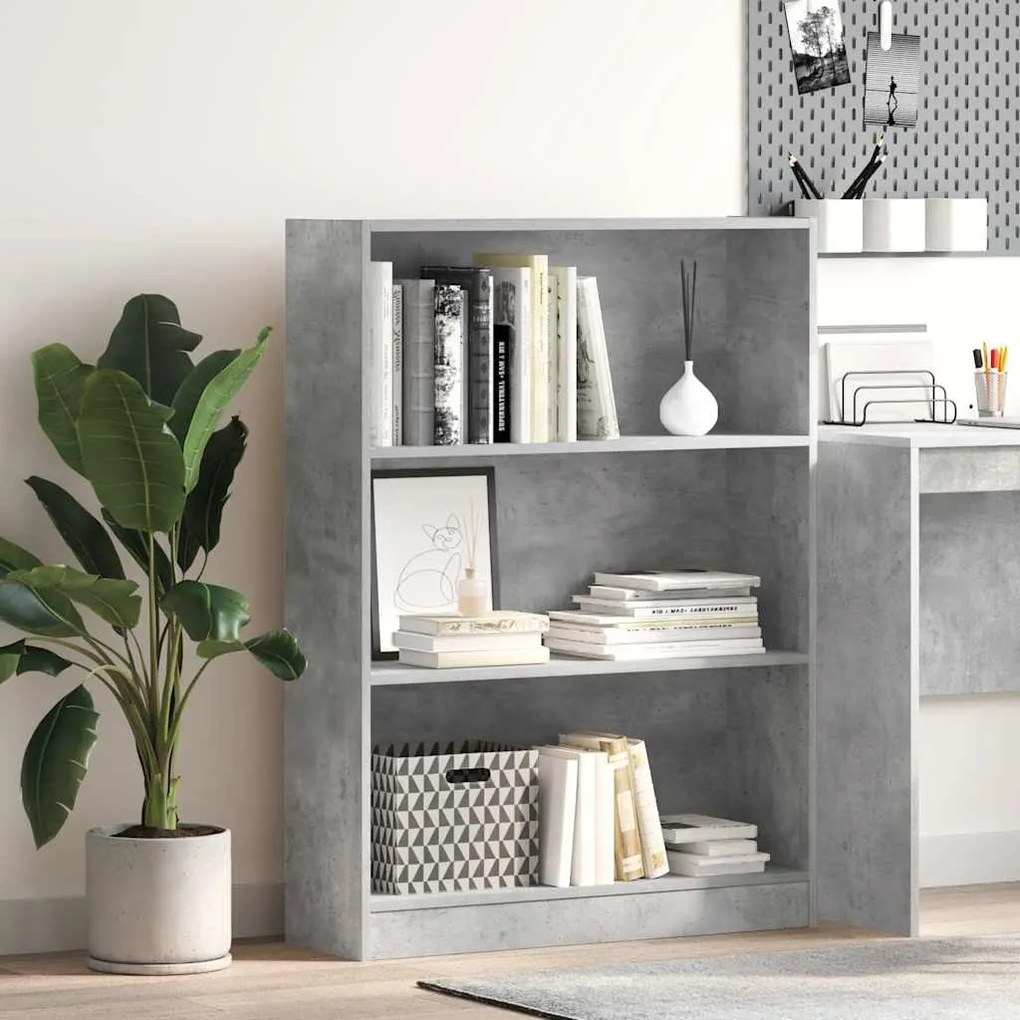 vidaXL Estante 80x24x109 cm derivados de madeira cinzento cimento