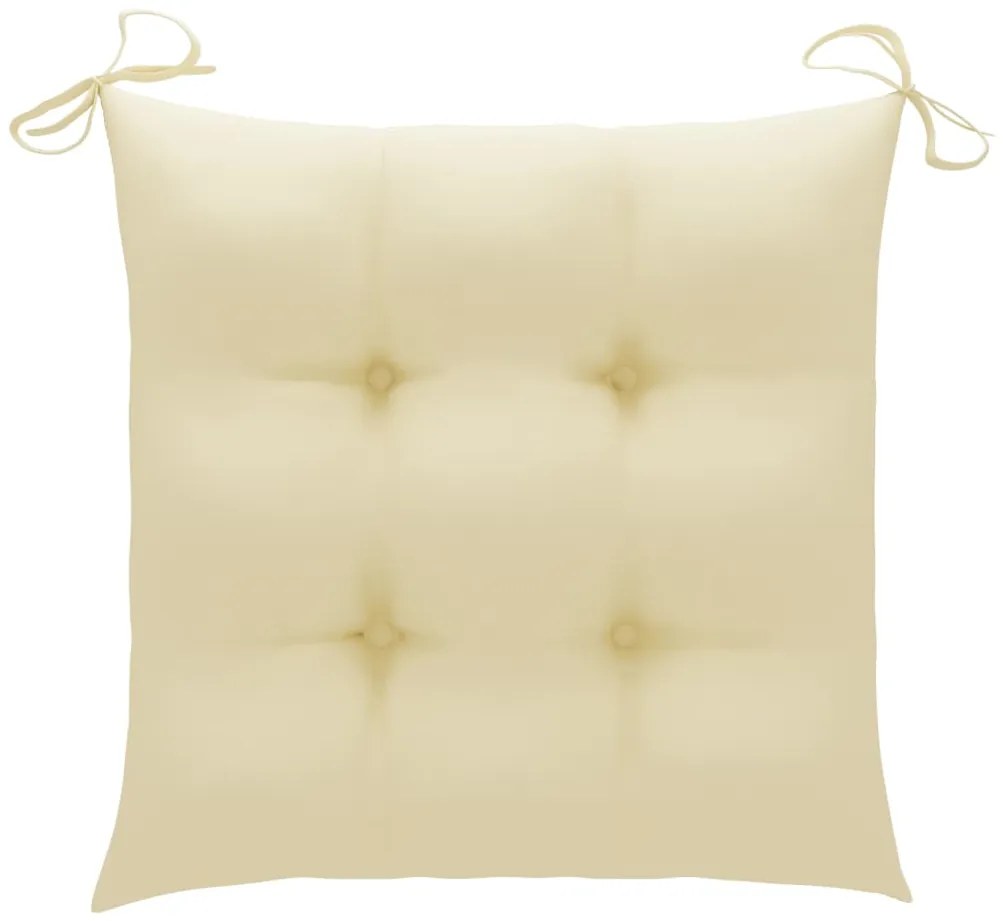 Cadeira de baloiço com almofadão branco nata teca maciça