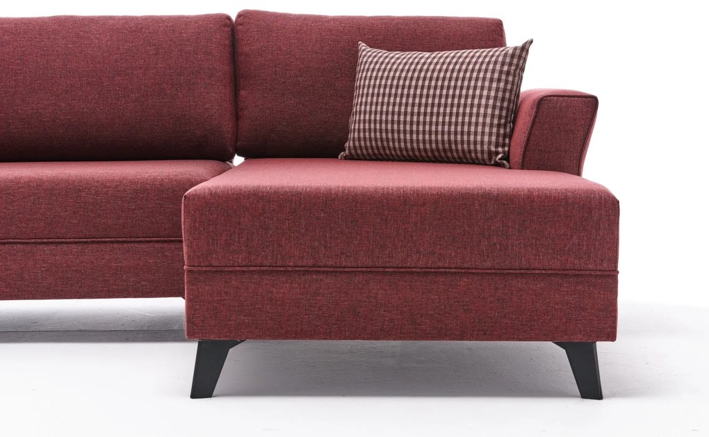 Sofá-Cama de Canto Eris – Vermelho Claret – 300x78x202 cm