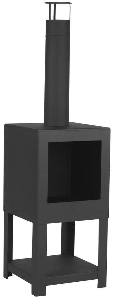 Lareira exterior c/ arrumação p/ lenha preto FF410