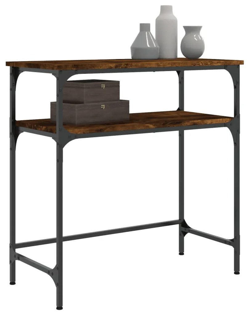 Mesa consola 75x35,5x75 cm derivados de madeira carvalho fumado