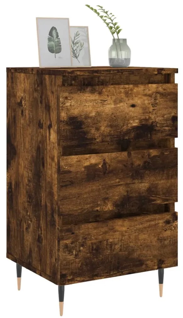 Mesa cabeceira 40x35x69 cm derivados de madeira carvalho fumado