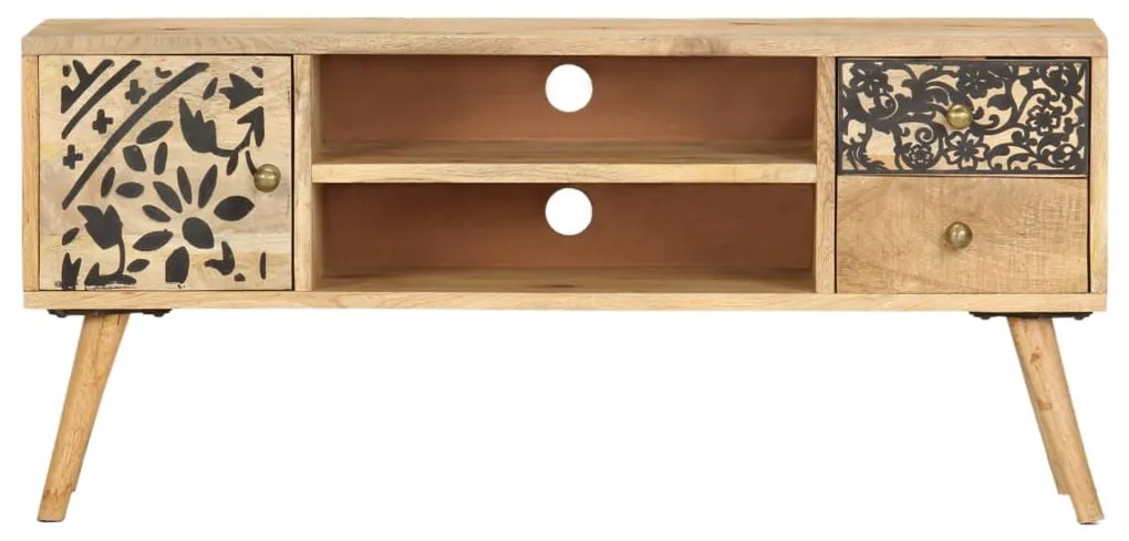 Móvel de TV 100x30x45 cm madeira de mangueira maciça