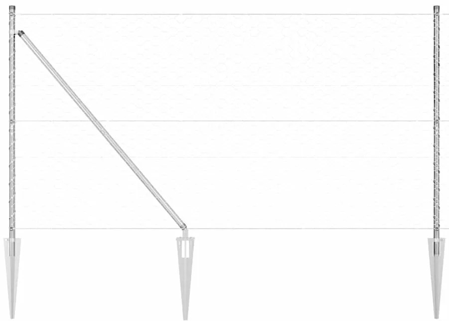 Cerca Hexagonal vidaXL 1.4x25 m Aço Galvanizado
