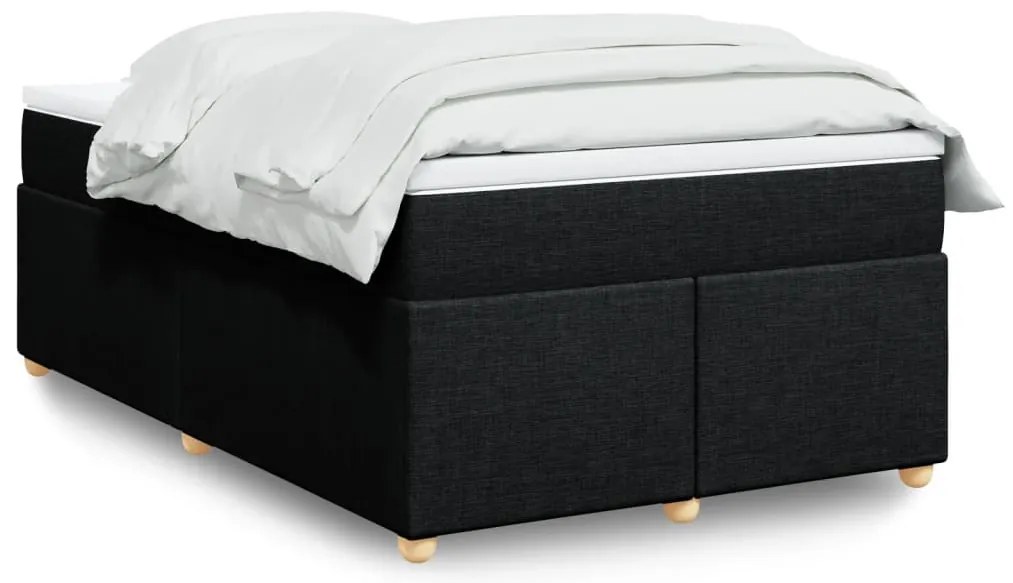 Cama boxspring com colchão 120x190 cm tecido preto