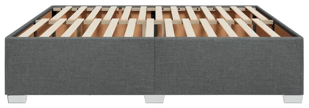 Estrutura de cama sem colchão 200x200 cm tecido cinzento-escuro