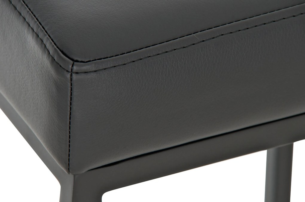 Banco de bar Montreal em couro sintético e com estrutura preta 37 x 83 x 37 cm Preto