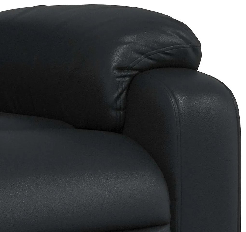 Poltrona de massagens reclinável couro artificial preto
