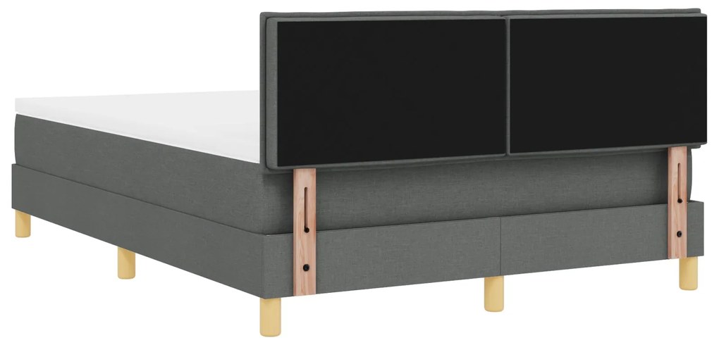 Cama Box Spring com Colchão Cinza Escuro 160x200 cm em Tecido