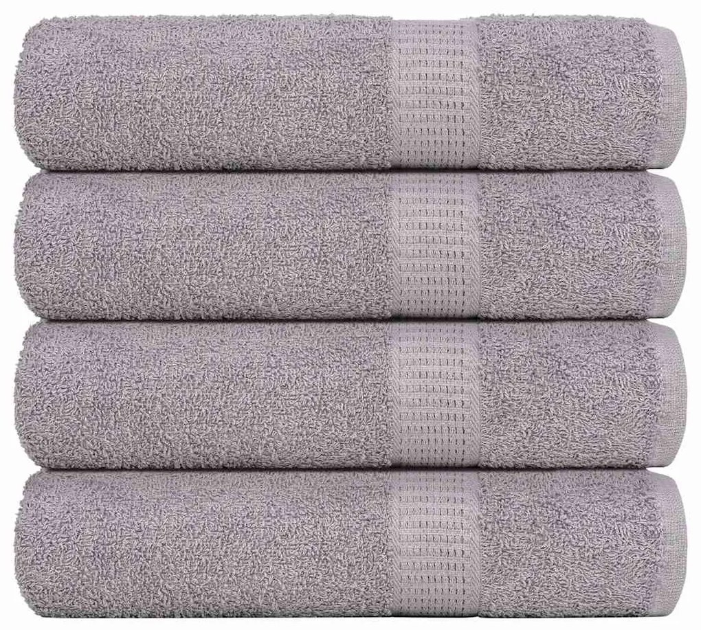 Toalhas de mãos 4 pcs 50x100 cm 360 gsm 100% algodão cinzento