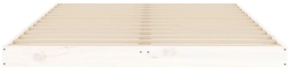Estrutura cama de casal pequena 120x190 cm pinho maciço branco