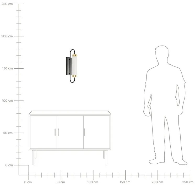 Candeeiro de parede LED em metal preto e dourado 43 cm HENRY Beliani