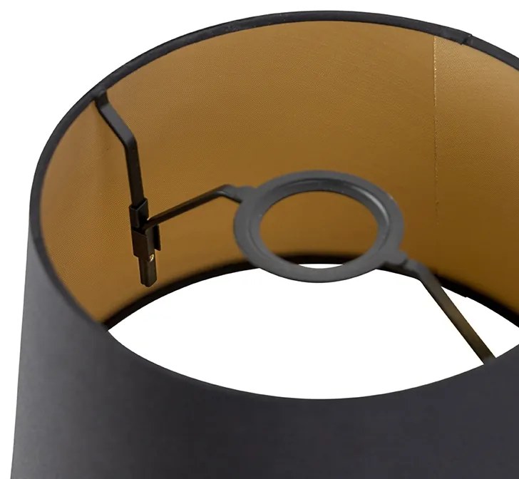 Abajur de algodão preto com interior dourado 25/20/16