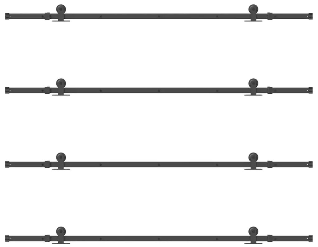 Kit de ferragens para porta deslizante 427 cm aço preto
