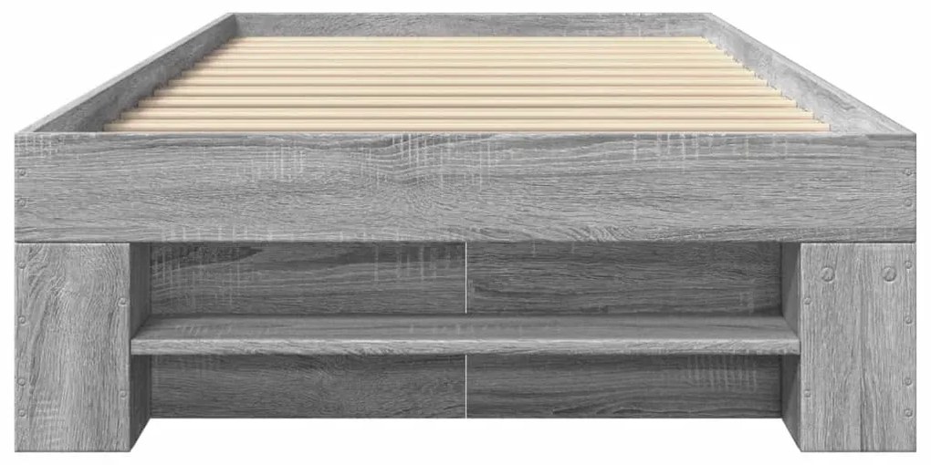 Estrutura cama 90x200 cm derivados de madeira cinzento sonoma