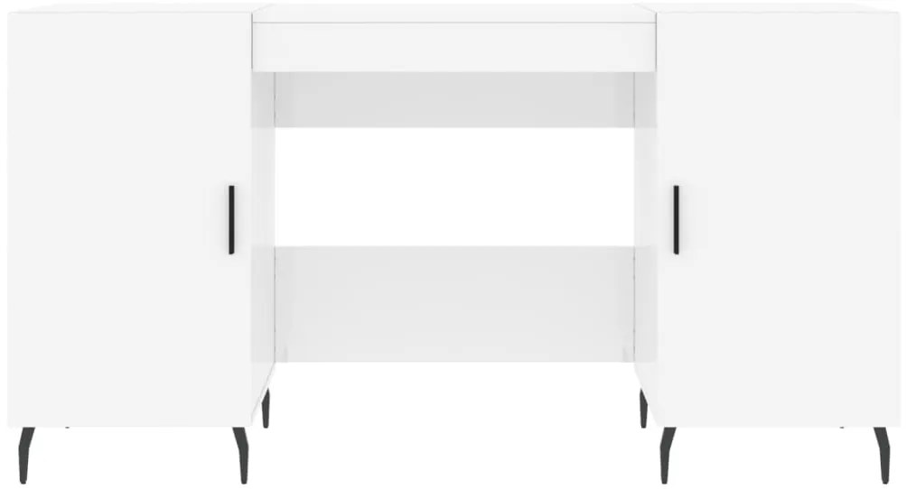 Secretária 140x50x75 cm derivados de madeira branco brilhante