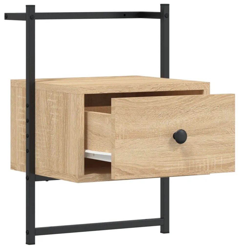 Mesa cabeceira parede 35x30x51cm deriv. madeira carvalho sonoma