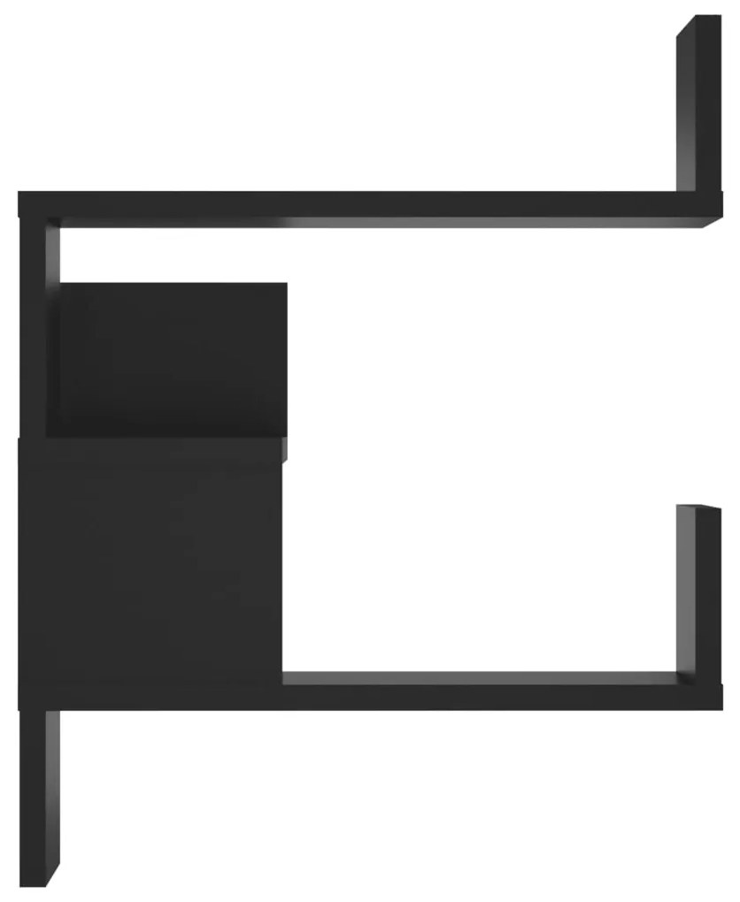 Estantes de canto p/ parede 2 pcs derivados de madeira preto