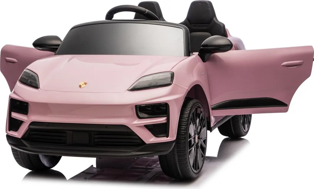 Carro elétrico para Crianças 2 a 6 anos 12V 4x4 Porsche Macan, Rodas de espuma EVA, Controle remoto Rosa