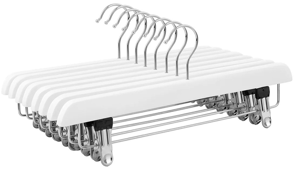 Cabides para calças de 8 unidades 35,5 x 16,2 cm branco