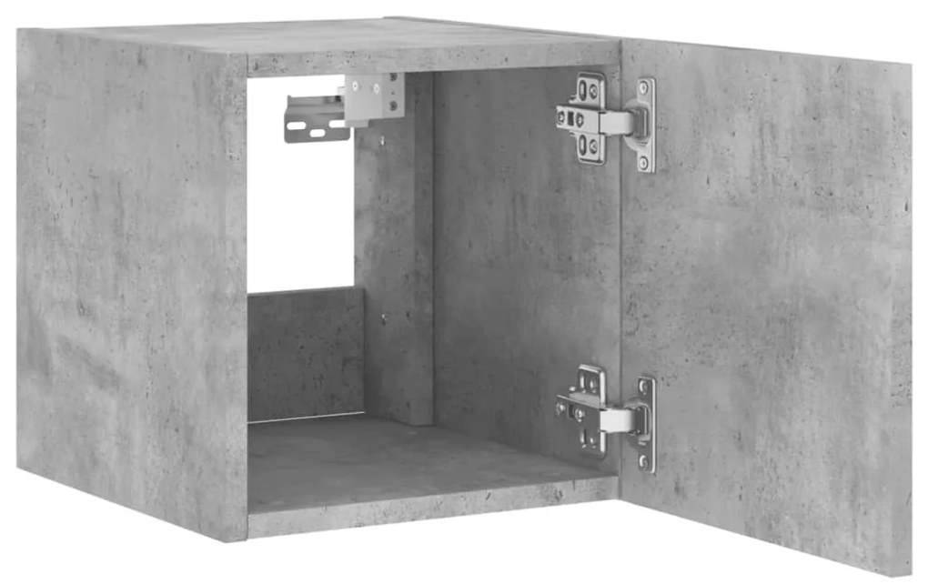 Móvel de parede p/ TV c/ luzes LED 30,5x35x30 cm cinza cimento