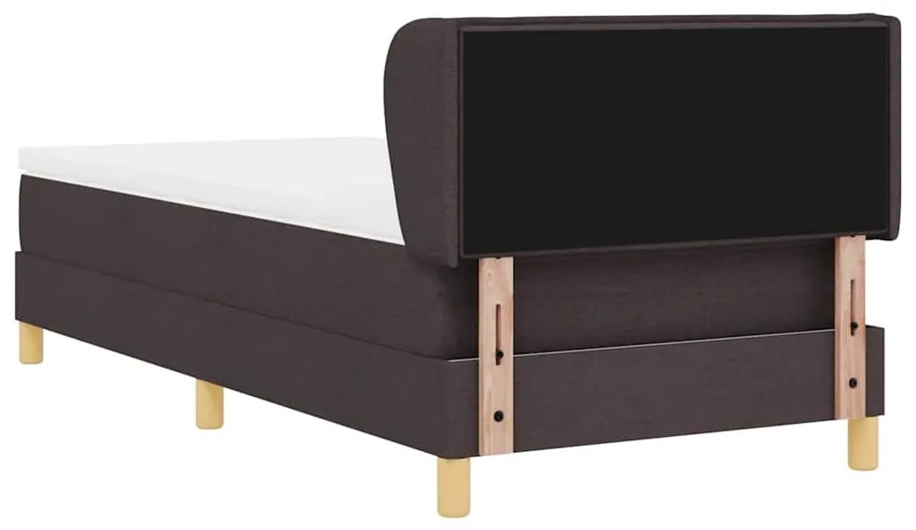 Cama Box Spring vidaXL com Colchão Castanho Escuro 90x200 cm Tecido