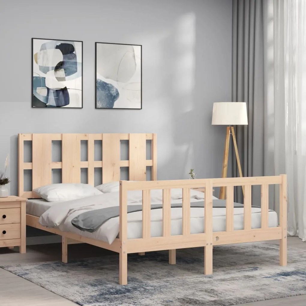 Cama sem colchão 140x200 cm madeira de pinho maciça