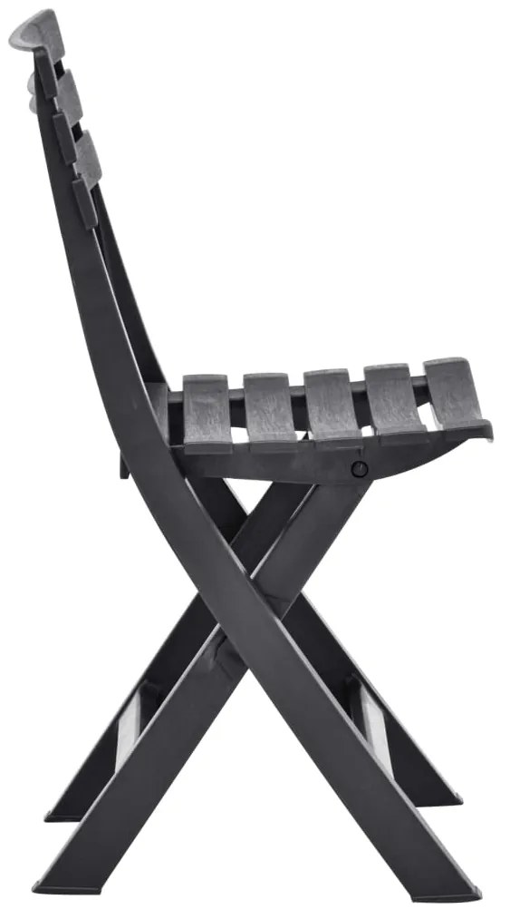 Cadeiras de jardim dobráveis 2 pcs plástico antracite