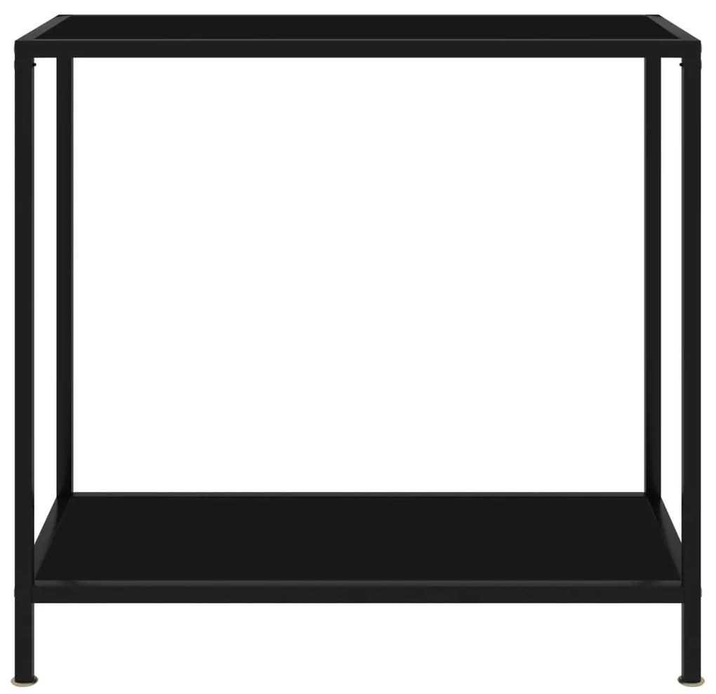 Mesa consola 80x35x75 cm vidro temperado preto