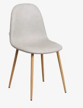 Pack De 2 Cadeiras De Jantar Glamm Madeira Natural & Couro Sintético Toupeira Claro & Polipiel - Sklum