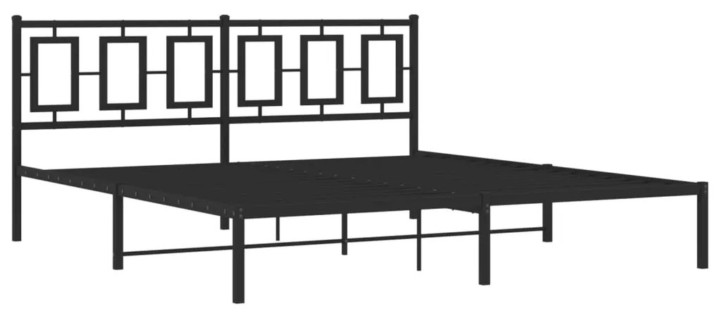 Estrutura de cama com cabeceira 183x213 cm metal preto