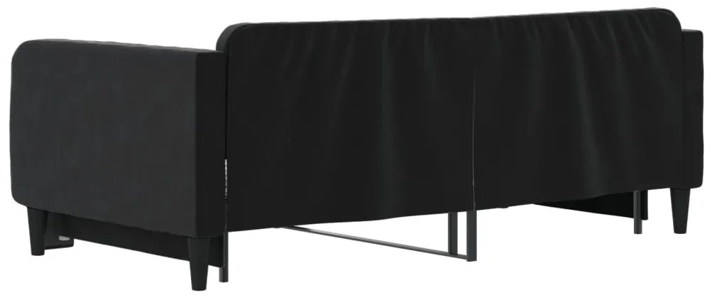 Sofá-cama com gavetão 90x190 cm veludo preto