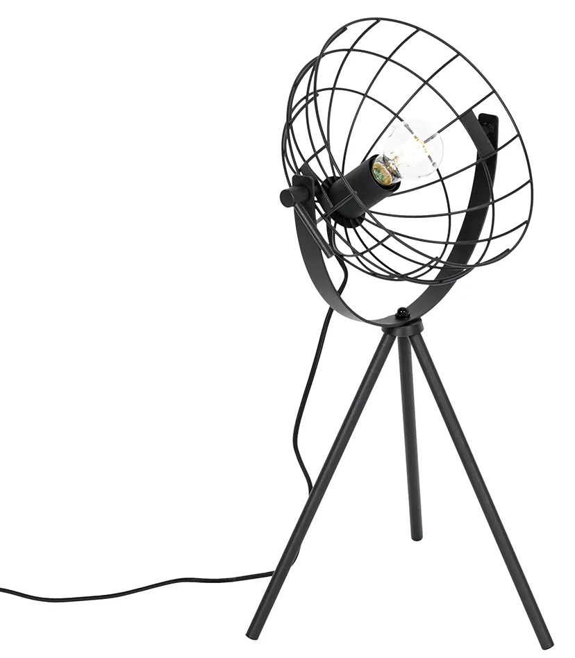 Candeeiro de mesa industrial tripé preto ajustável - Hanze