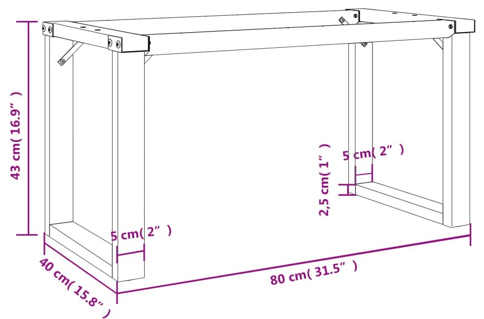 Pernas para mesa de centro estrutura em O ferro fundido