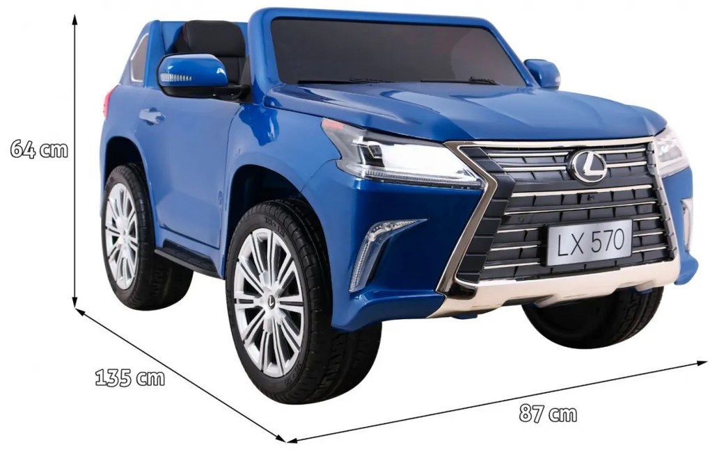 Carro elétrico para Crianças 24V 4x4 2 Lugares Lexus LX570 Rodas de EVA, Assento de couro Azul Pintado