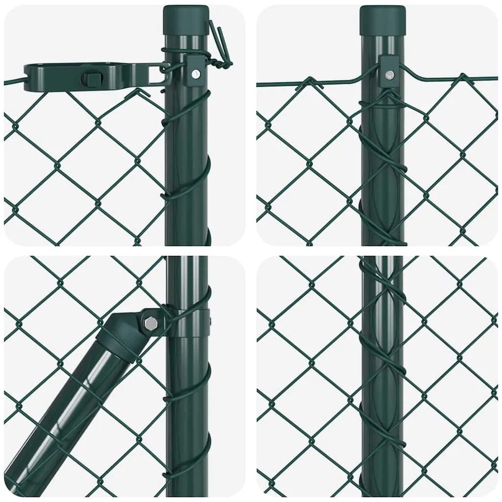 Conjunto de Postes de Cerca Prateado 25 x 0.8 m Aço Galvanizado